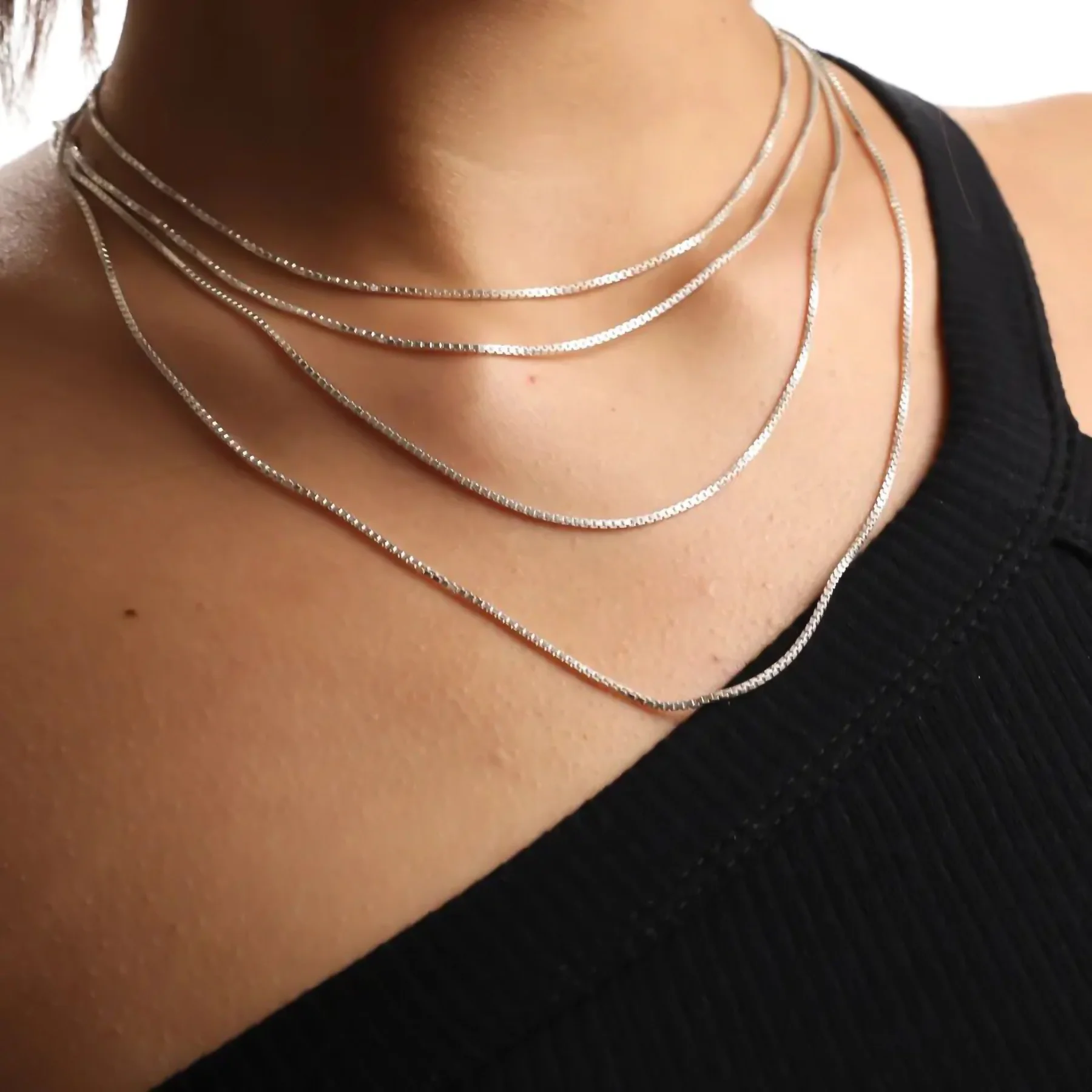 1.4MM STERLING SILVER BOX CHAINS - Image 6