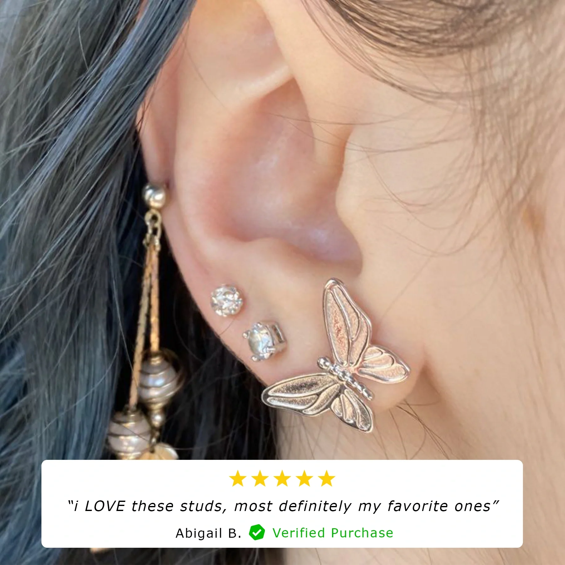 BUTTERFLY EARRING (STUD) - Image 10