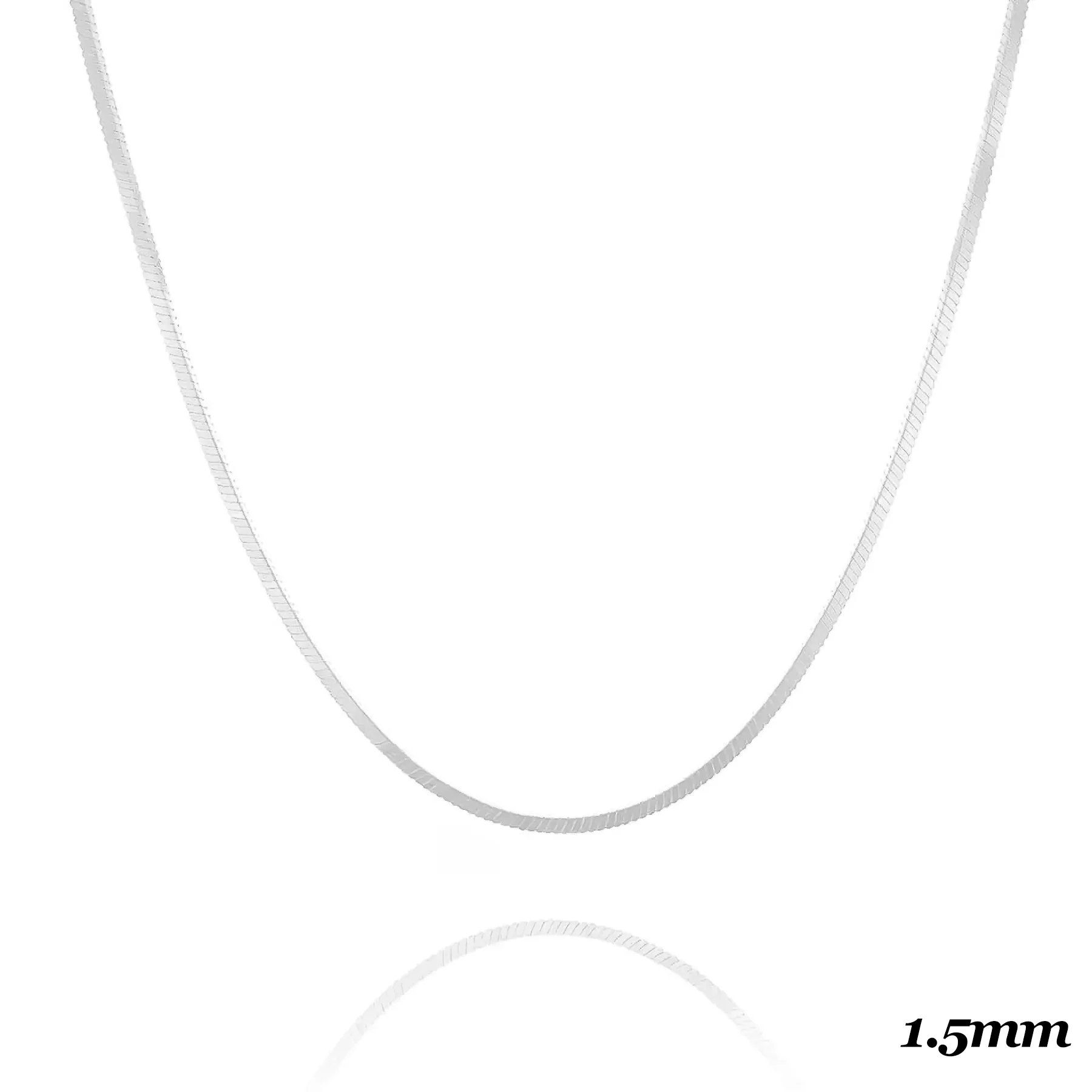 1.5MM STERLING SILVER SQUARE SNAKE CHAIN - Image 3
