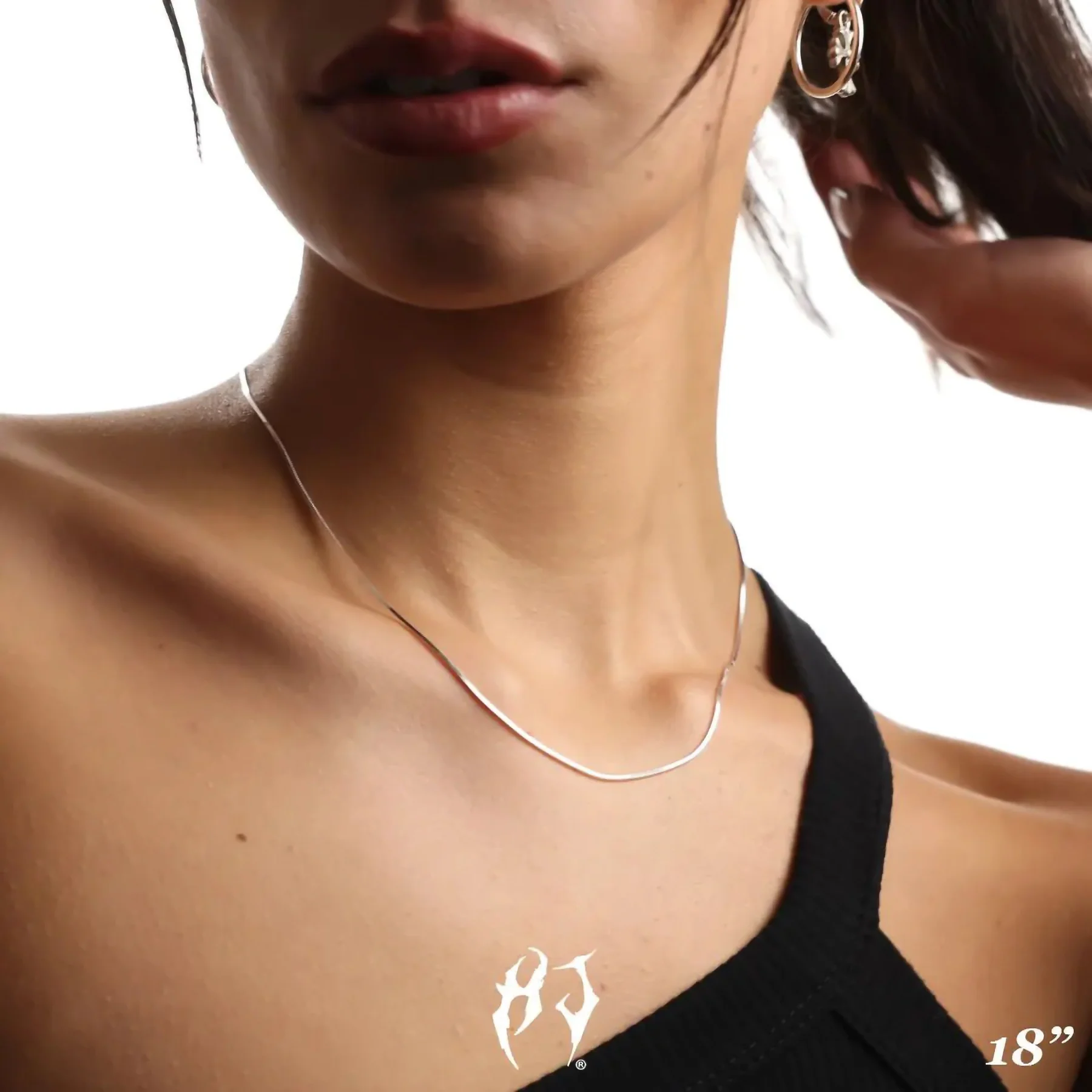 1.5MM STERLING SILVER SQUARE SNAKE CHAIN - Image 8