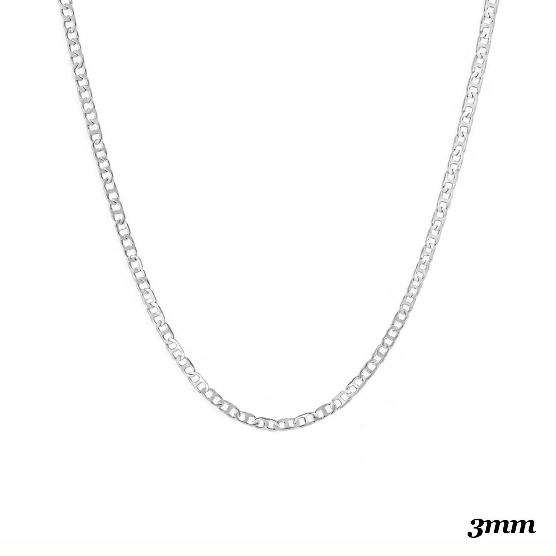 3MM STERLING SILVER MARINER CHAIN - Image 3